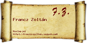 Francz Zoltán névjegykártya